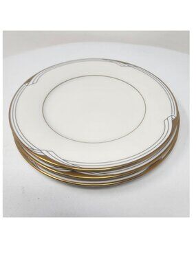3 Noritake Golden Cove Bread Plates Fine China 7719 Made Japan Cream Grey Gold